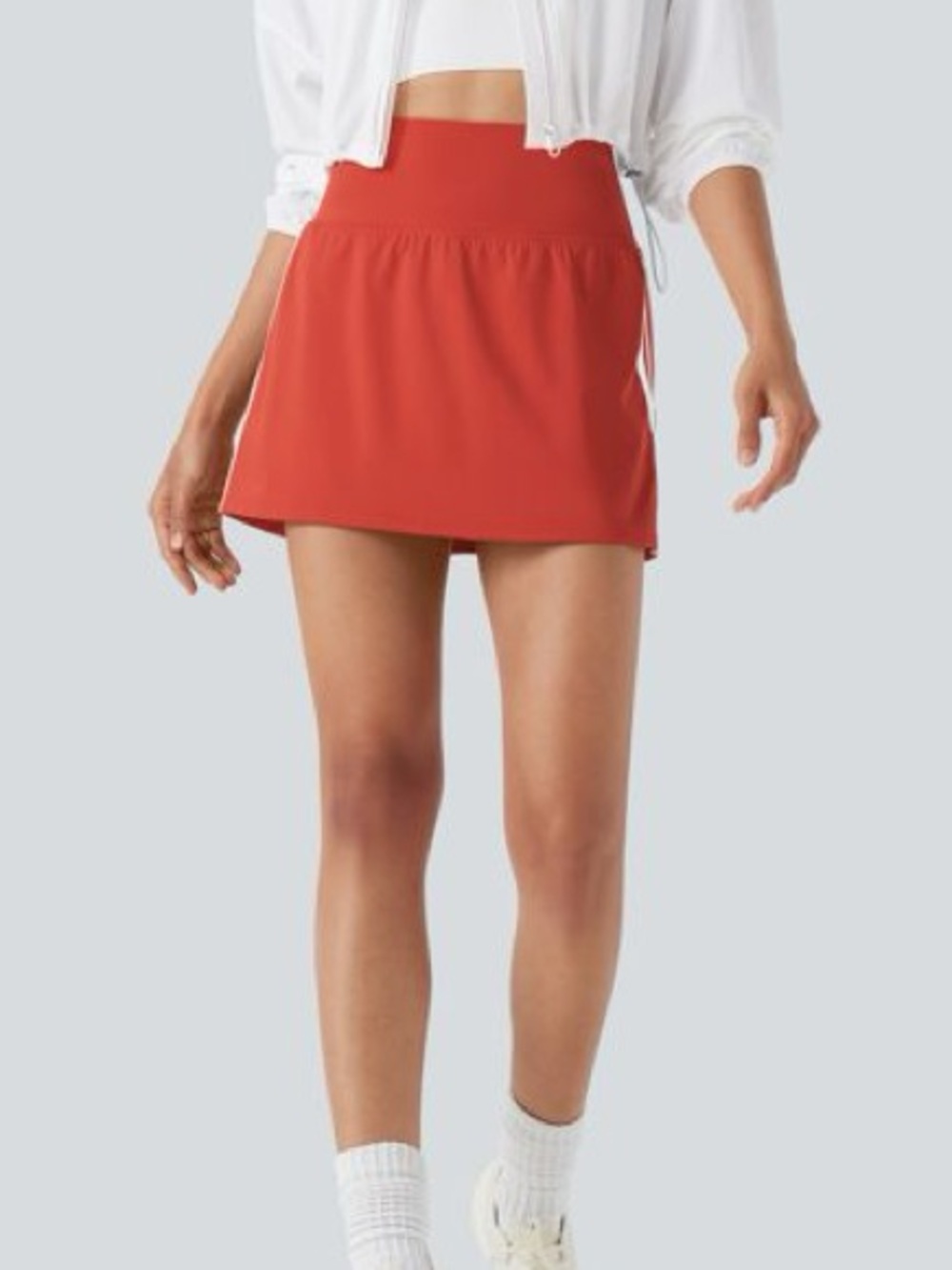 Halara SoftlyZero High Waisted Tummy Control 2-in-1 Color Block Mini Skort